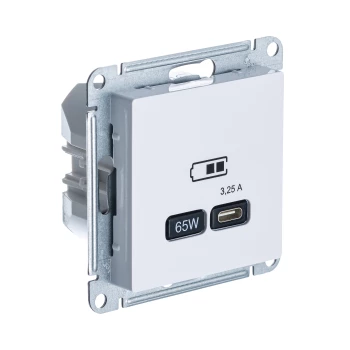 Розетка USB 1-ая Тип С 3200 мA 5V (для подзарядки), Белый, серия Atlas Design, Schneider Electric