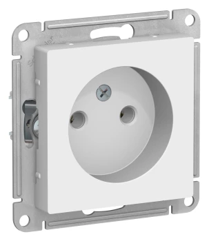 Розетка 1-ая электрическая без заземления, Белый, серия Atlas Design, Schneider Electric