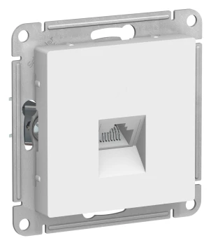 Розетка компьютерная 1-ая кат.5е, RJ-45 (интернет), Белый, серия Atlas Design, Schneider Electric