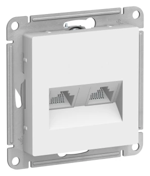 Розетка компьютерная 2-ая кат.5е, RJ-45 (интернет), Белый, серия Atlas Design, Schneider Electric