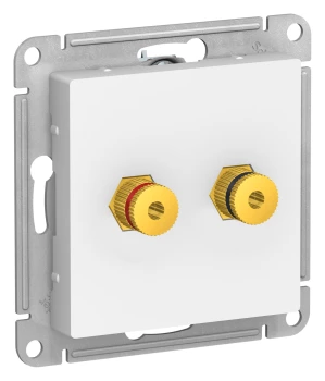 Розетка аудио для колонок 2-ая, Белый, серия Atlas Design, Schneider Electric