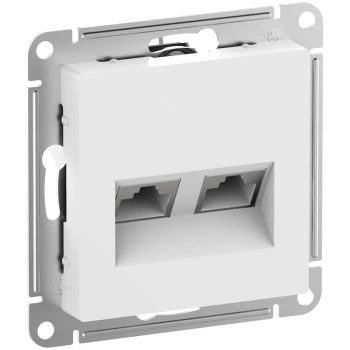 Розетка компьютерная 2-ая кат.6, RJ-45 (интернет), Белый, серия Atlas Design, Schneider Electric
