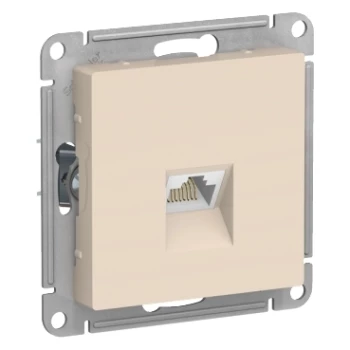 Розетка компьютерная 1-ая кат.6, RJ-45 (интернет), Бежевый, серия Atlas Design, Schneider Electric