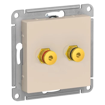 Розетка аудио для колонок 2-ая, Бежевый, серия Atlas Design, Schneider Electric