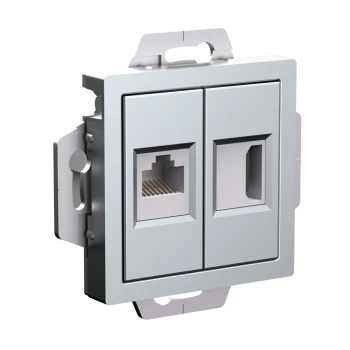 Розетка двойная HDMI+RJ45, кат.5Е, Алюминий, серия Atlas Design, Schneider Electric