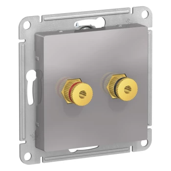 Розетка аудио для колонок 2-ая, Алюминий, серия Atlas Design, Schneider Electric