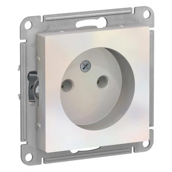 Розетка 1-ая электрическая без заземления, Жемчуг, серия Atlas Design, Schneider Electric