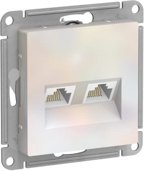Розетка компьютерная 2-ая кат.5е, RJ-45 (интернет), Жемчуг, серия Atlas Design, Schneider Electric