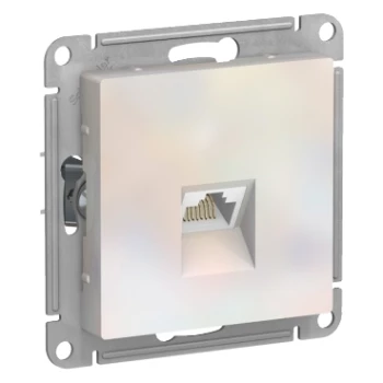 Розетка компьютерная 1-ая экранированная кат.6е, RJ-45 (интернет), Жемчуг, серия Atlas Design, Schneider Electric