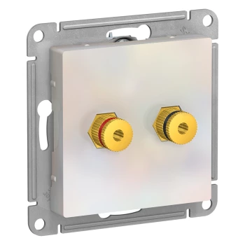 Розетка аудио для колонок 2-ая, Жемчуг, серия Atlas Design, Schneider Electric