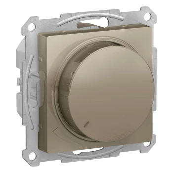 Диммер поворотно-нажимной, 400Вт LED универсальный, Шампань, серия Atlas Design, Schneider Electric