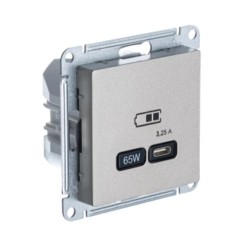Розетка USB 1-ая Тип С 3200 мA 5V (для подзарядки), Шампань, серия Atlas Design, Schneider Electric
