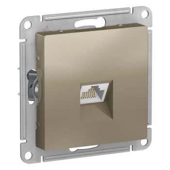 Розетка компьютерная 1-ая кат.5е, RJ-45 (интернет), Шампань, серия Atlas Design, Schneider Electric