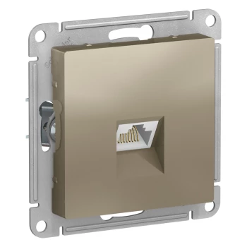 Розетка компьютерная 1-ая экранированная кат.6е, RJ-45 (интернет), Шампань, серия Atlas Design, Schneider Electric