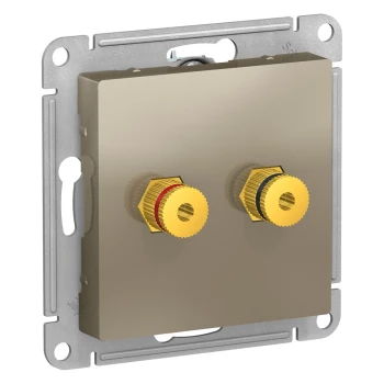 Розетка аудио для колонок 2-ая, Шампань, серия Atlas Design, Schneider Electric