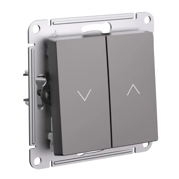 Выключатель для жалюзи (рольставней) кнопочный, Мокко, серия Atlas Design, Schneider Electric