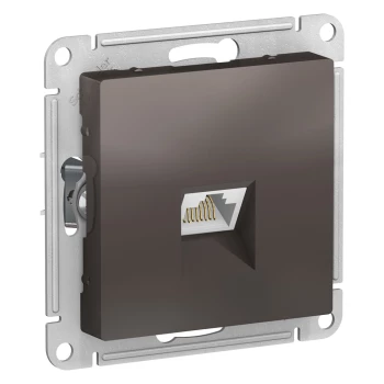 Розетка компьютерная 1-ая кат.5е, RJ-45 (интернет), Мокко, серия Atlas Design, Schneider Electric