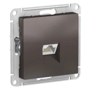 Розетка компьютерная 1-ая экранированная кат.6е, RJ-45 (интернет), Мокко, серия Atlas Design, Schneider Electric