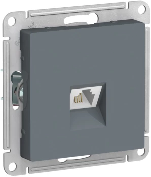 Розетка телефонная 1-ая 4 контакта, RJ-11, Грифель, серия Atlas Design, Schneider Electric