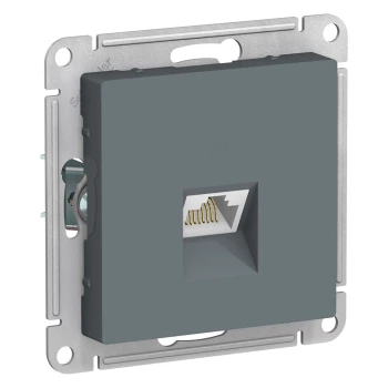 Розетка компьютерная 1-ая кат.5е, RJ-45 (интернет), Грифель, серия Atlas Design, Schneider Electric