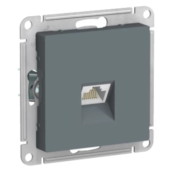 Розетка компьютерная 1-ая экранированная кат.6е, RJ-45 (интернет), Грифель, серия Atlas Design, Schneider Electric