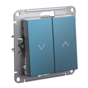 Выключатель для жалюзи (рольставней) кнопочный, Изумруд, серия Atlas Design, Schneider Electric