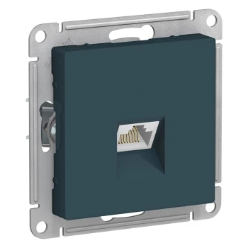 Розетка компьютерная 1-ая кат.5е, RJ-45 (интернет), Изумруд, серия Atlas Design, Schneider Electric