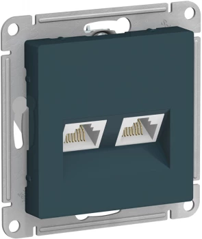 Розетка компьютерная 2-ая кат.5е, RJ-45 (интернет), Изумруд, серия Atlas Design, Schneider Electric