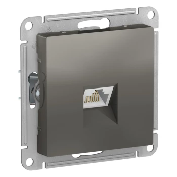 Розетка компьютерная 1-ая кат.5е, RJ-45 (интернет), Сталь, серия Atlas Design, Schneider Electric