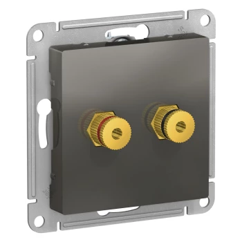 Розетка аудио для колонок 2-ая, Сталь, серия Atlas Design, Schneider Electric