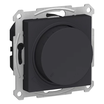 Диммер поворотно-нажимной, 400Вт LED универсальный, Карбон, серия Atlas Design, Schneider Electric
