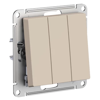 Выключатель 3-клавишный, Песочный, серия Atlas Design, Schneider Electric