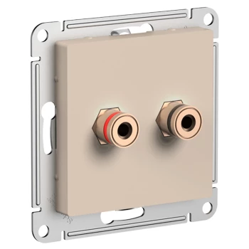 Розетка аудио для колонок 2-ая, Песочный, серия Atlas Design, Schneider Electric