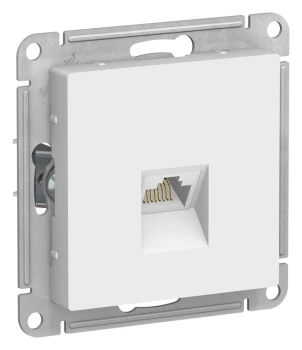 Розетка компьютерная 1-ая кат.5е, RJ-45 (интернет), Белый лотос, серия Atlas Design, Schneider Electric