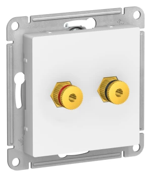 Розетка аудио для колонок 2-ая, Белый лотос, серия Atlas Design, Schneider Electric