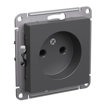 Розетка 1-ая электрическая без заземления, Базальт, серия Atlas Design, Schneider Electric