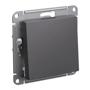 Выключатель 1-клавишный, проходной (с двух мест), Базальт, серия Atlas Design, Schneider Electric