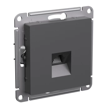 Розетка компьютерная 1-ая кат.5е, RJ-45 (интернет), Базальт, серия Atlas Design, Schneider Electric
