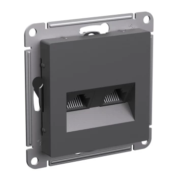Розетка компьютерная 2-ая кат.5е, RJ-45 (интернет), Базальт, серия Atlas Design, Schneider Electric