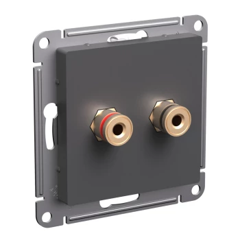 Розетка аудио для колонок 2-ая, Базальт, серия Atlas Design, Schneider Electric