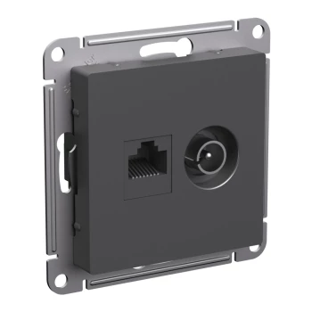Розетка телевизионная/компьютерная, Базальт, серия Atlas Design, Schneider Electric
