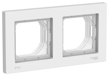 Рамка IP44 2-ая (двойная), влагозащитная, Белый, серия Atlas Design, Schneider Electric