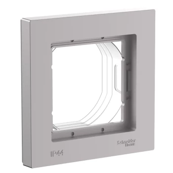Рамка IP44 1-ая (одинарная), влагозащитная, Алюминий, серия Atlas Design, Schneider Electric