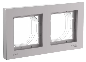 Рамка IP44 2-ая (двойная), влагозащитная, Алюминий, серия Atlas Design, Schneider Electric