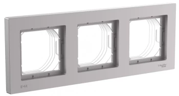 Рамка IP44 3-ая (тройная), влагозащитная, Алюминий, серия Atlas Design, Schneider Electric