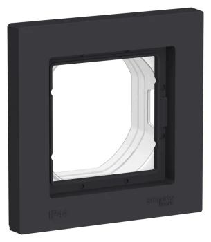Рамка IP44 1-ая (одинарная), влагозащитная, Карбон, серия Atlas Design, Schneider Electric