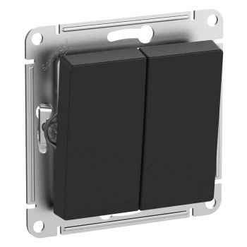 Выключатель 2-клавишный, влагозащищенный IP44, Карбон, серия Atlas Design, Schneider Electric