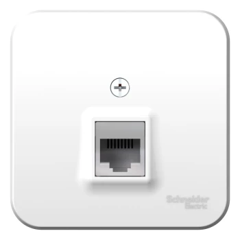 Розетка компьютерная 1-ая кат.5е, RJ-45 (интернет) (в сборе), Белый, серия Blanca, Schneider Electric