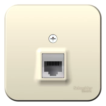 Розетка компьютерная 1-ая кат.5е, RJ-45 (интернет) (в сборе), Молочный, серия Blanca, Schneider Electric