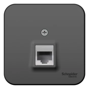 Розетка компьютерная 1-ая кат.5е, RJ-45 (интернет) (в сборе), Антрацит, серия Blanca, Schneider Electric